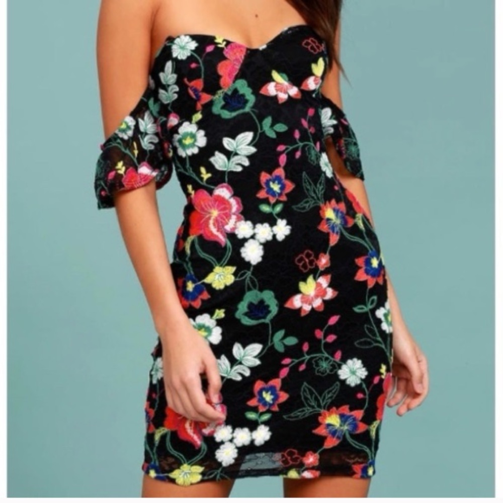 NWT Lulu’s Embroidered Floral Hot Tropics Dress